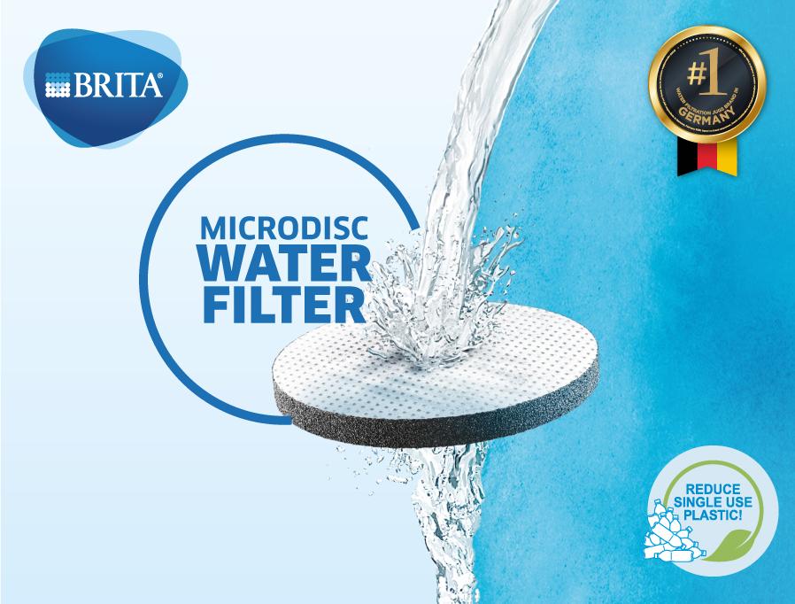 BRITA Fill and Go VITAL Water Filter Bottle 0.6L with 1 MicroDisc Filter -  BLUE