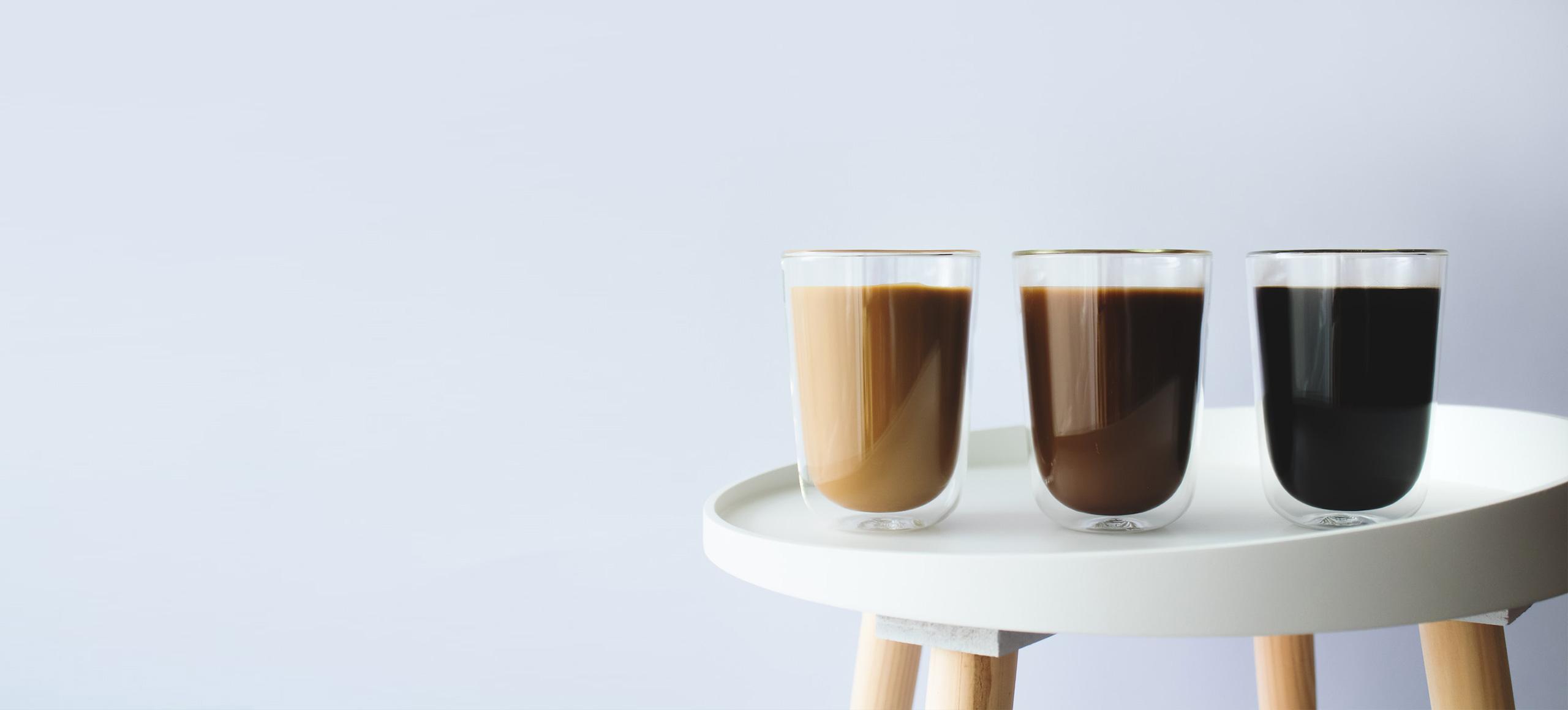 Coffee glasses on a table